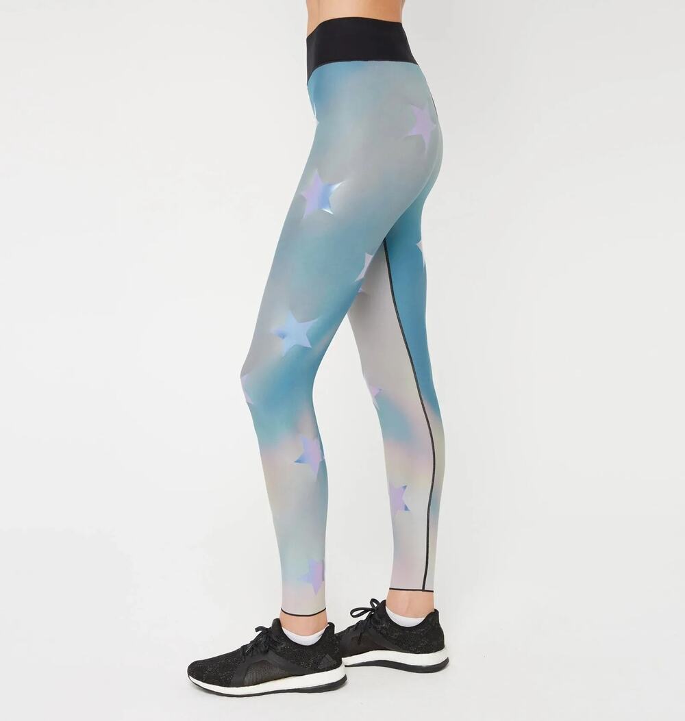 Ultracor Leggings Hypercolor Ultra High Star Print Blue Ombre Size S Metallic